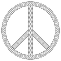 흰색 배경 위의 검은색 와 흰색 peace sign