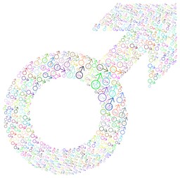 male 와 female symbol made up circles