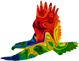 공기 함께 its wings spread out 안의 화려한 새 날고 있는