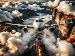 하늘 안의 airplane 날고 있는 over clouds