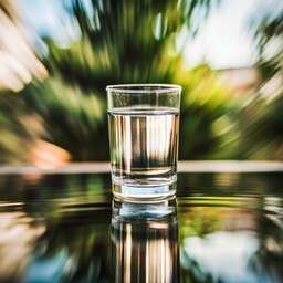 Glass of Water Sitting on Top of a Table