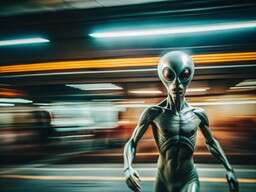 An Alien Walking Down the Street