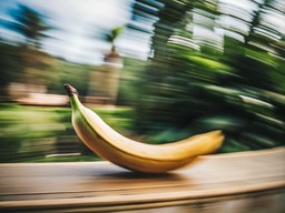 side 길 위에 앉아 있는 banana