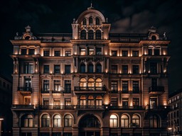 city 한가운데의 night view hotel