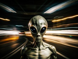 길 한가운데의 alien