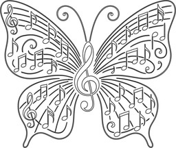 it wings 위의 나비 함께 music notes