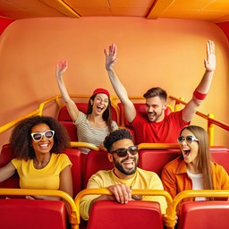 movie theater 안의 group 사람들 앉아 있는