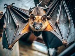 Bat Hanging From the Ceiling of a House
