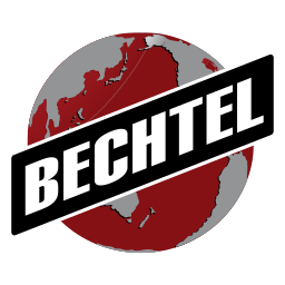 The Bechttel Logo With A Globe In The Background