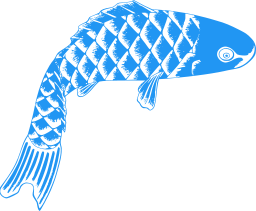 blue silhouette dugong snoek fish