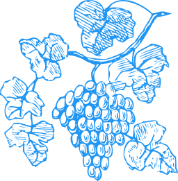 blue silhouette pomegranate strawberry