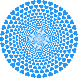 blue silhouette spiral or coil pufferfish
