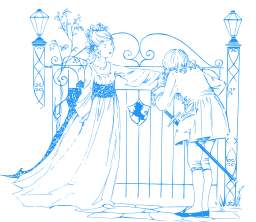 blue silhouette vestment overskirt