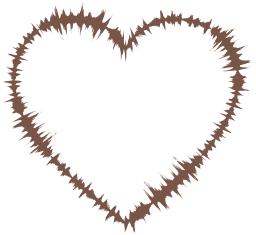 heart shape made out of small pieces of wood