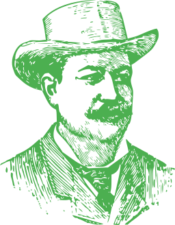 green silhouette cowboy hat bolo tie
