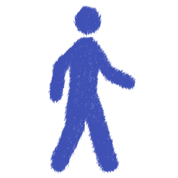 A Blue Silhouette 의 A 사람 Walking