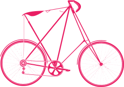 pink silhouette tandem bicycle mountain bike 1