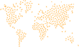 map of the world made up of people
