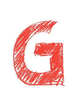 The Letter G Is Drawn With A Crayon Brush