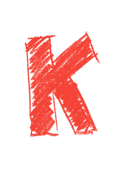 The Letter K Is Drawn With A Crayon Brush