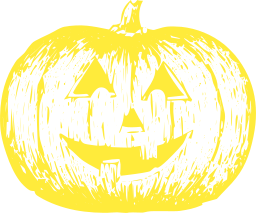 yellow silhouette carved pumpkin orange