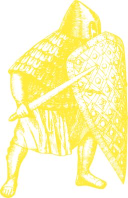 A Man Dressed In Armor With A Sword