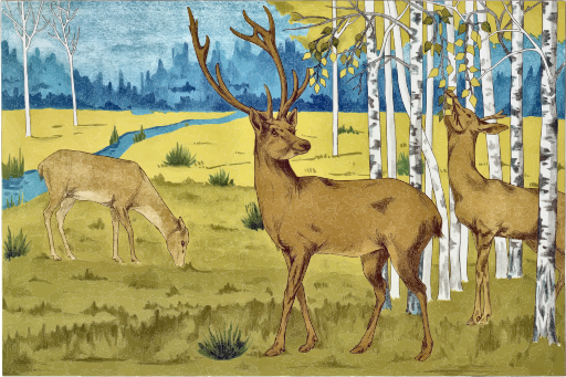 빈티지 deer 노란색 deer