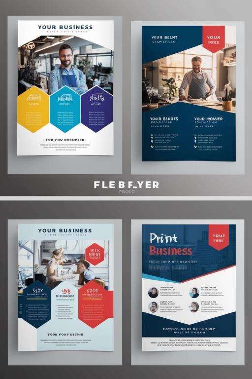 set four business brochures templates for company