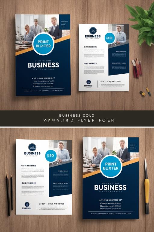 나무 tabl 위의 set three business brochures templates