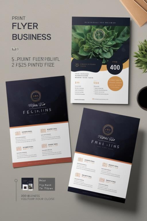 탁자 함께 위의 image set three business flyers