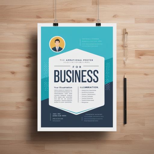 나무 backgroun 위의 파란색 와 흰색 business flyer template