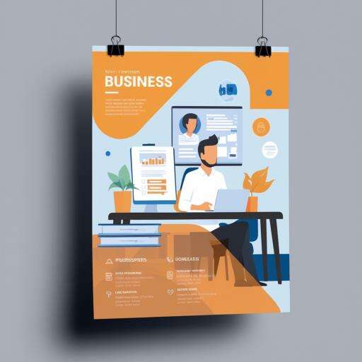 A Poster With A Man Sitting At A Desk In Front Of A Computer