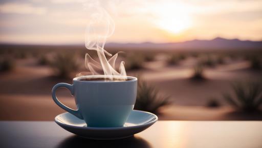 saucer 위의 탁자 함께 s 위의 there is cup coffee