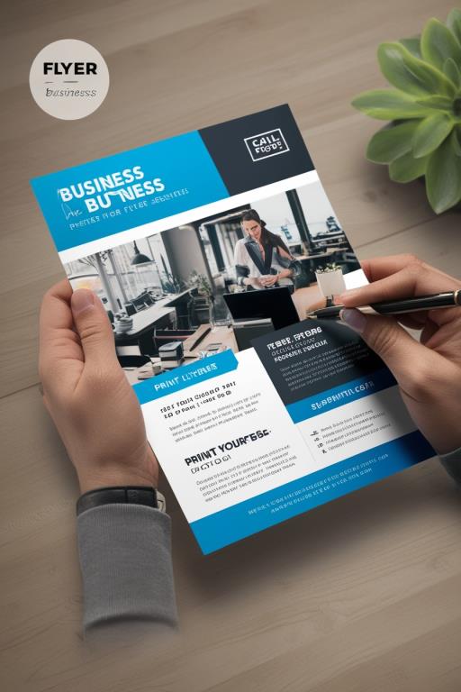 pen 와 business brochure 위의을 들고 있는 there is 사람