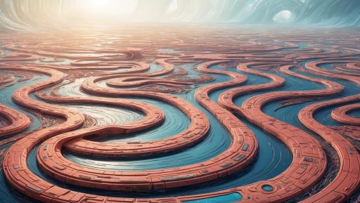 futuristic city 가운데 desert image