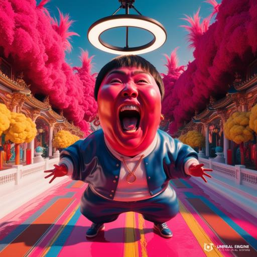 초현실적 인 장면 에 등장 한 만화 캐릭터