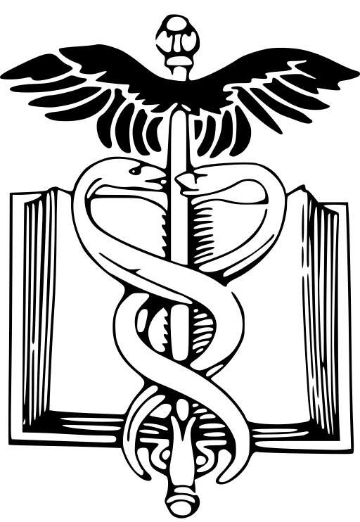 cadus with sword and a crown on top of an open book