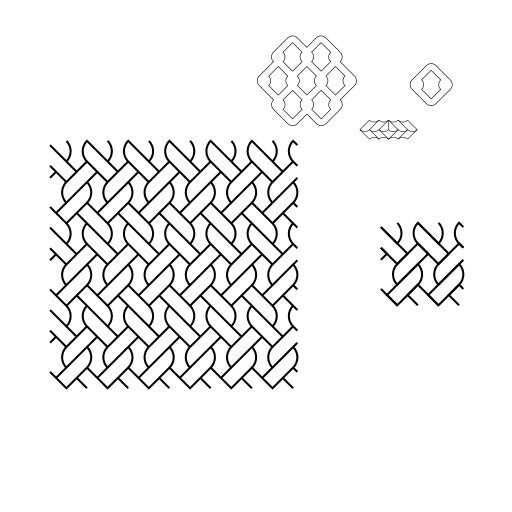 A Black and White Drawing of a Pattern with a Square and a Square