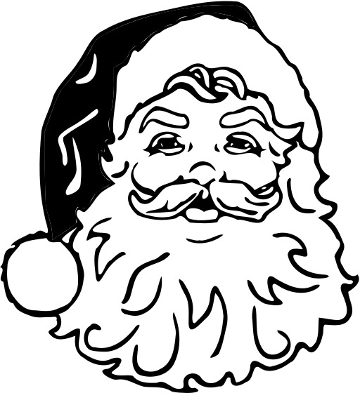 santa claus의 검은 색과 흰색 그림