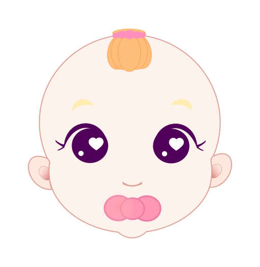 A Cartoon Baby with a Pink Bow on Her Head