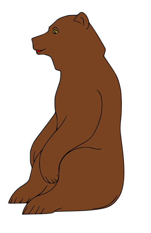 Brown bear sitting on its hind legs