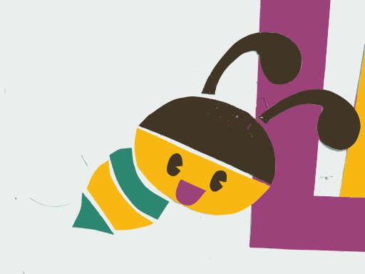 A Cartoon Bee That Is Standing Next to a Letter L