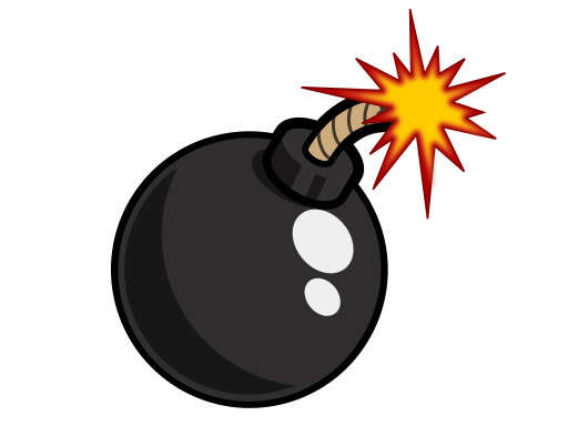 A Cartoon Bomb with a Burning Bomb on It