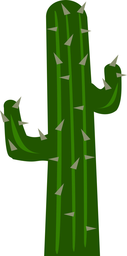 그 머리에 샤프 스파이크와 만화 Cactus
