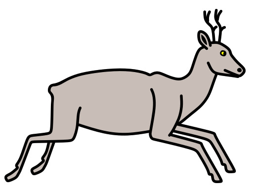 만화 Deer 실행 와 antlers 에 그 머리