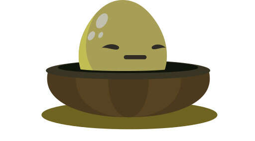A Cartoon Egg with a Face in a Bowl