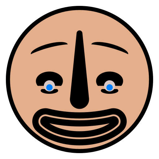 A Cartoon Face with a Mustache and a Nose