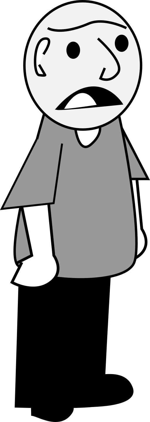 A Cartoon Man With A Paper In His Hand