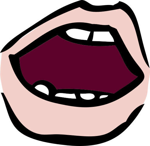 A Cartoon Mouth with a Wide Open Mouth and a Tooth