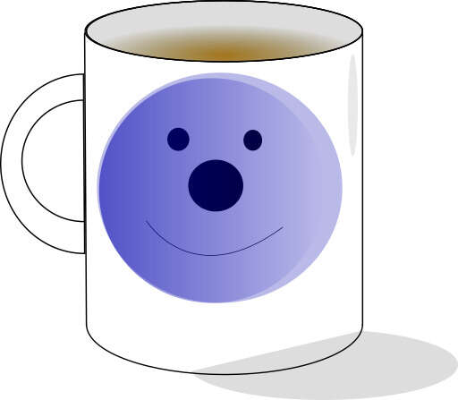A Cartoon Mug with a Smiley Face on It